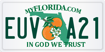 FL license plate EUVA21