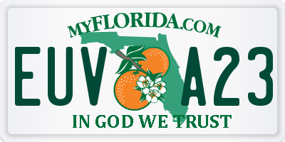 FL license plate EUVA23