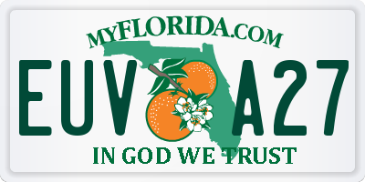 FL license plate EUVA27