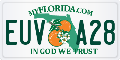 FL license plate EUVA28