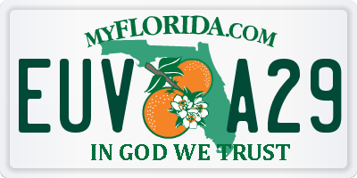 FL license plate EUVA29