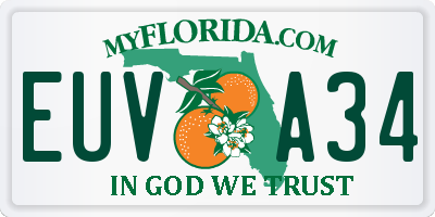 FL license plate EUVA34