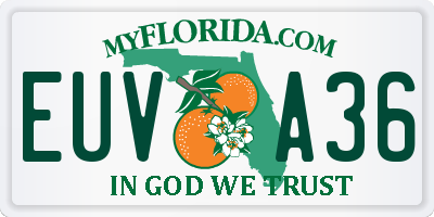FL license plate EUVA36