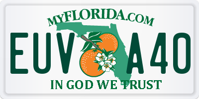 FL license plate EUVA40