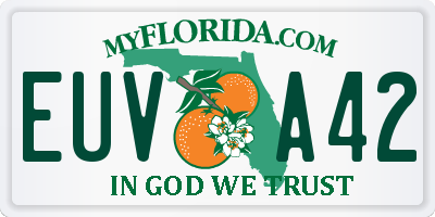 FL license plate EUVA42