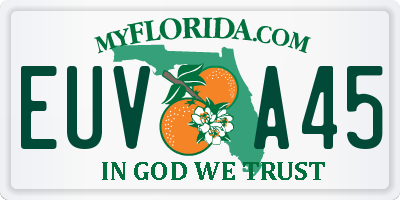 FL license plate EUVA45