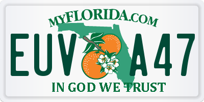 FL license plate EUVA47