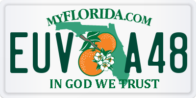 FL license plate EUVA48