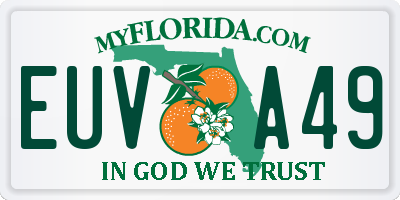 FL license plate EUVA49