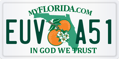 FL license plate EUVA51