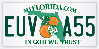 FL license plate EUVA55