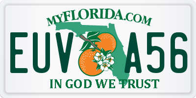FL license plate EUVA56