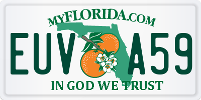 FL license plate EUVA59