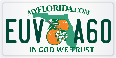 FL license plate EUVA60
