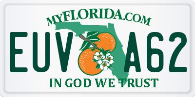 FL license plate EUVA62