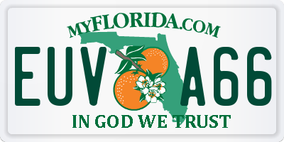 FL license plate EUVA66