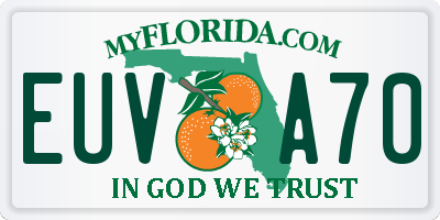 FL license plate EUVA70