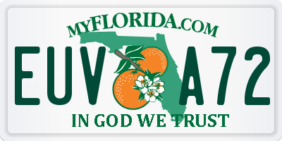 FL license plate EUVA72