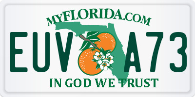 FL license plate EUVA73
