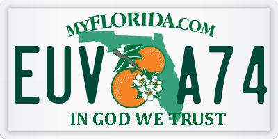 FL license plate EUVA74