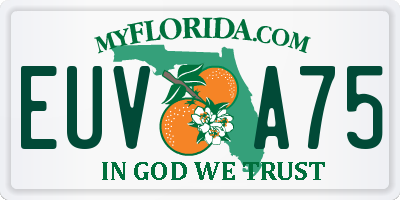 FL license plate EUVA75