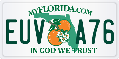 FL license plate EUVA76