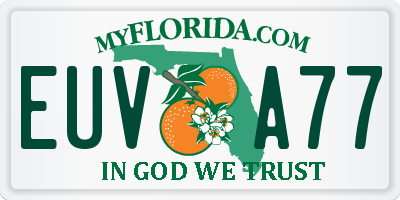 FL license plate EUVA77