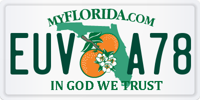 FL license plate EUVA78
