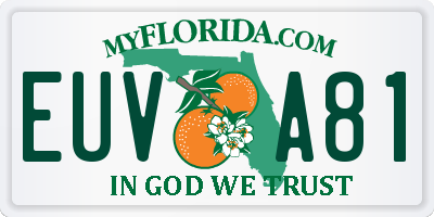 FL license plate EUVA81