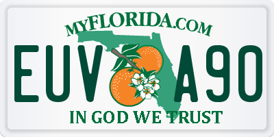 FL license plate EUVA90