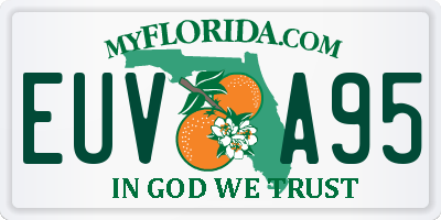 FL license plate EUVA95