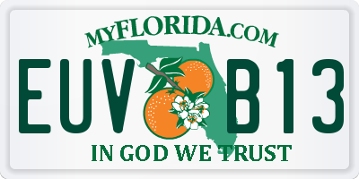 FL license plate EUVB13