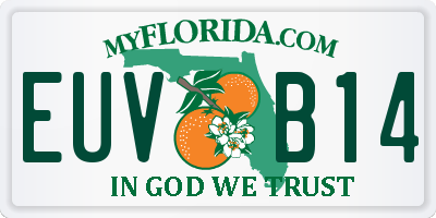FL license plate EUVB14