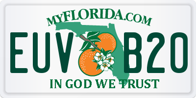 FL license plate EUVB20