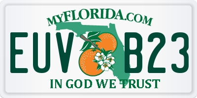 FL license plate EUVB23