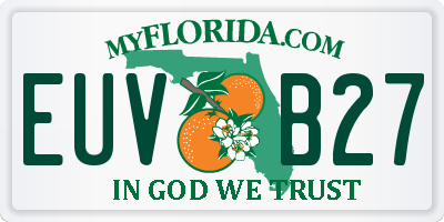 FL license plate EUVB27