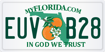 FL license plate EUVB28