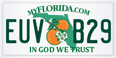 FL license plate EUVB29