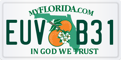 FL license plate EUVB31