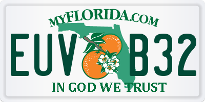 FL license plate EUVB32
