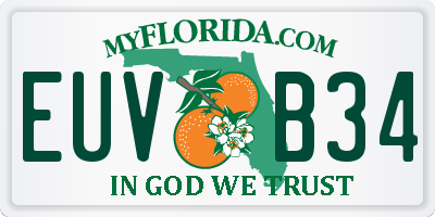 FL license plate EUVB34