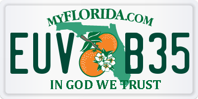 FL license plate EUVB35
