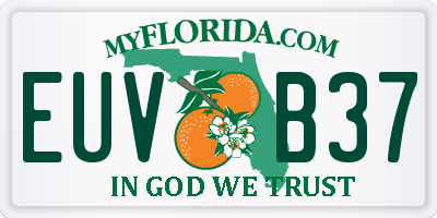FL license plate EUVB37