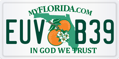 FL license plate EUVB39