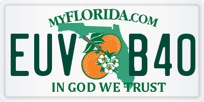 FL license plate EUVB40