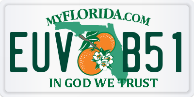FL license plate EUVB51