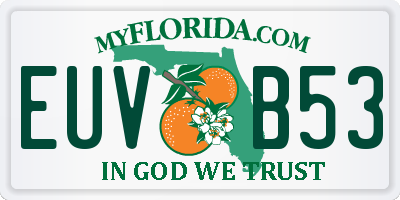 FL license plate EUVB53