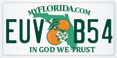 FL license plate EUVB54