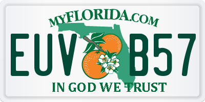 FL license plate EUVB57