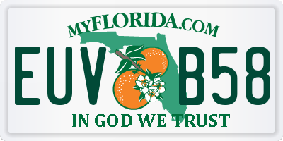 FL license plate EUVB58